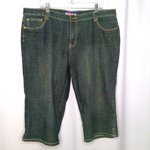 Mwak Jeans Long Bermuda Denim Capris Walking Jeans Stretch High Rise Womens 20W